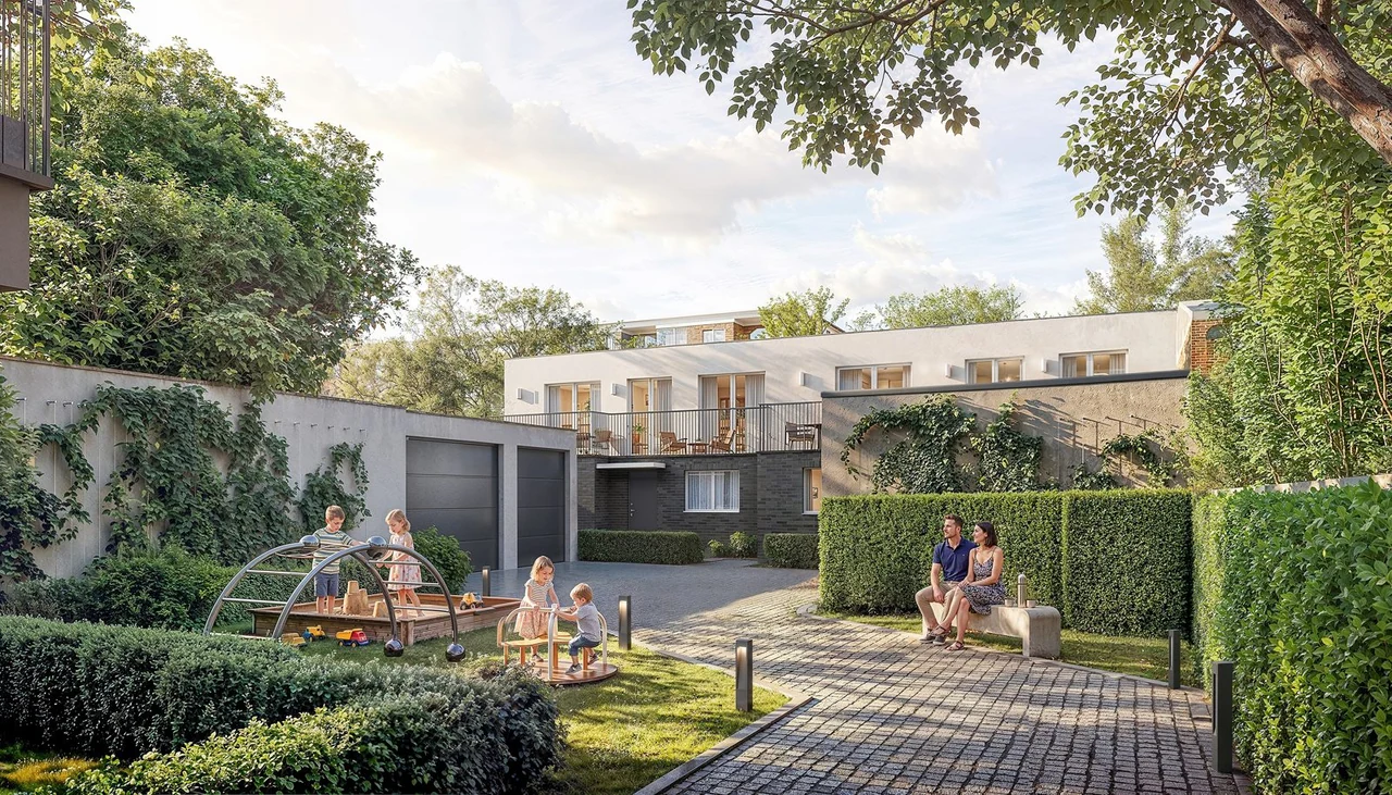 Stadthäuser 43 B und 43 C, gesehen vom gemeinsamen Innenhof.