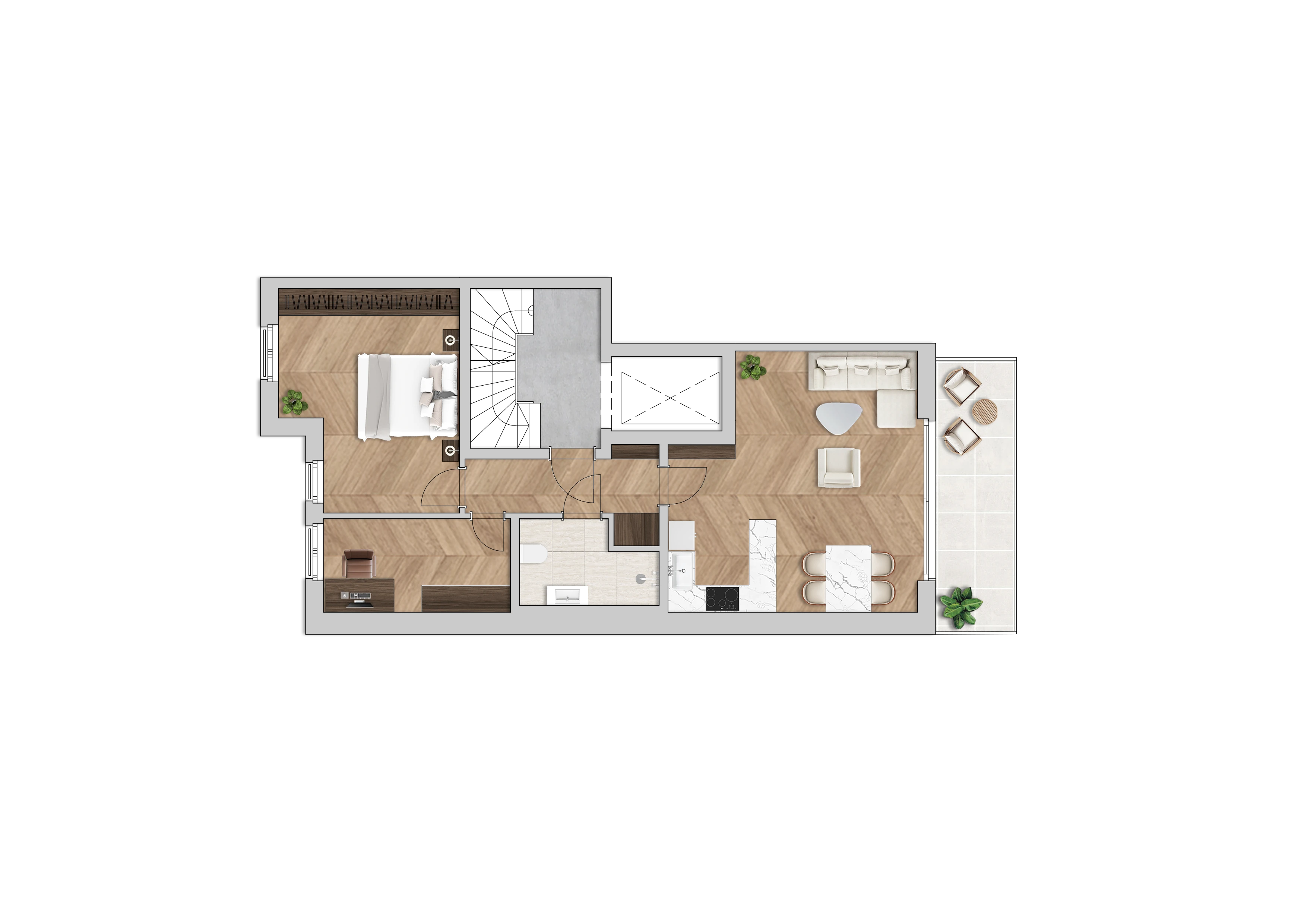 Grundriss Wohnung 1.6, 3. Obergeschoss