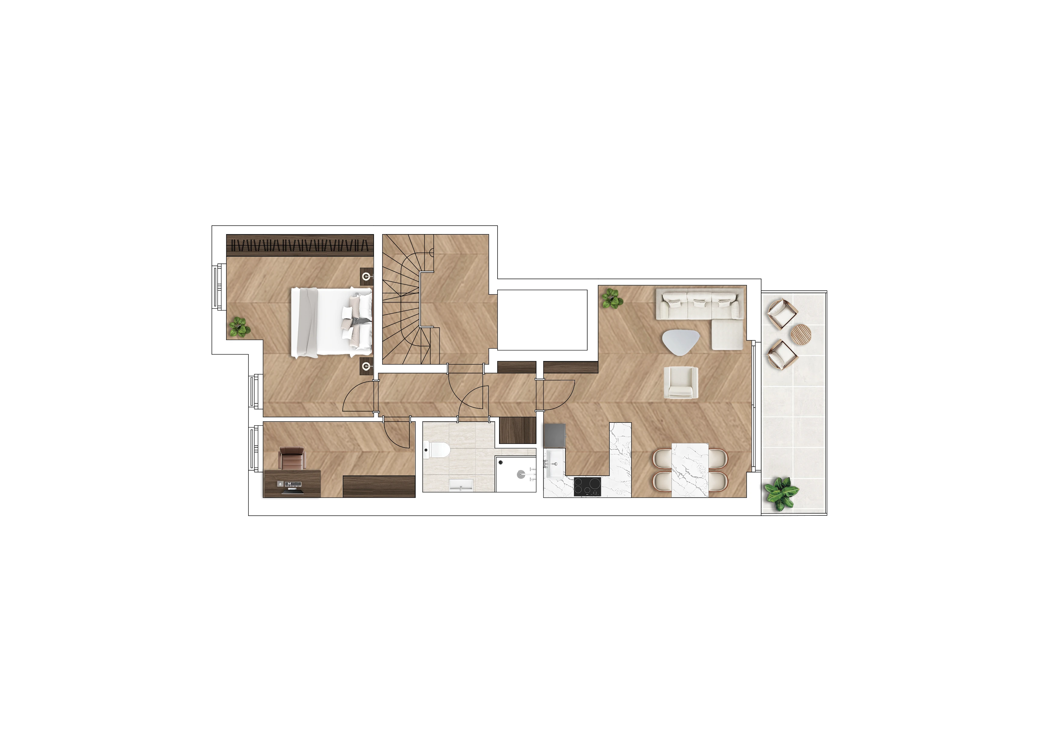 Grundriss Wohnung 1.6, 3. Obergeschoss