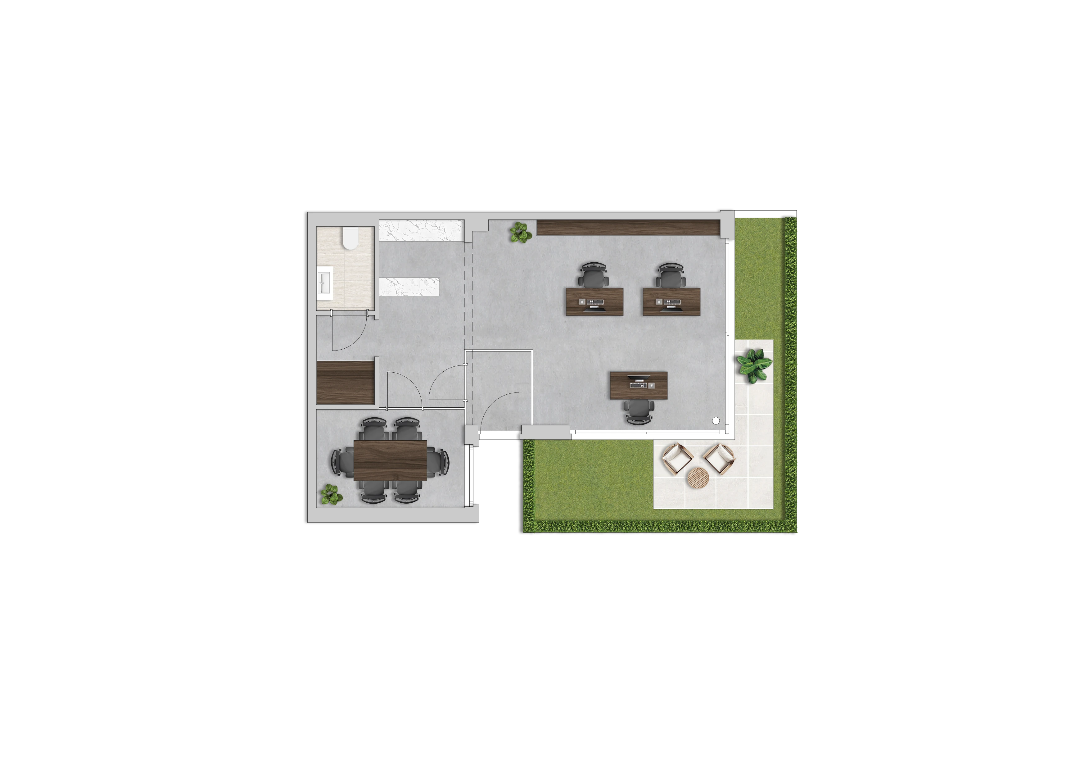 Grundriss Gewerbeeinheit 3.2, Erdgeschoss