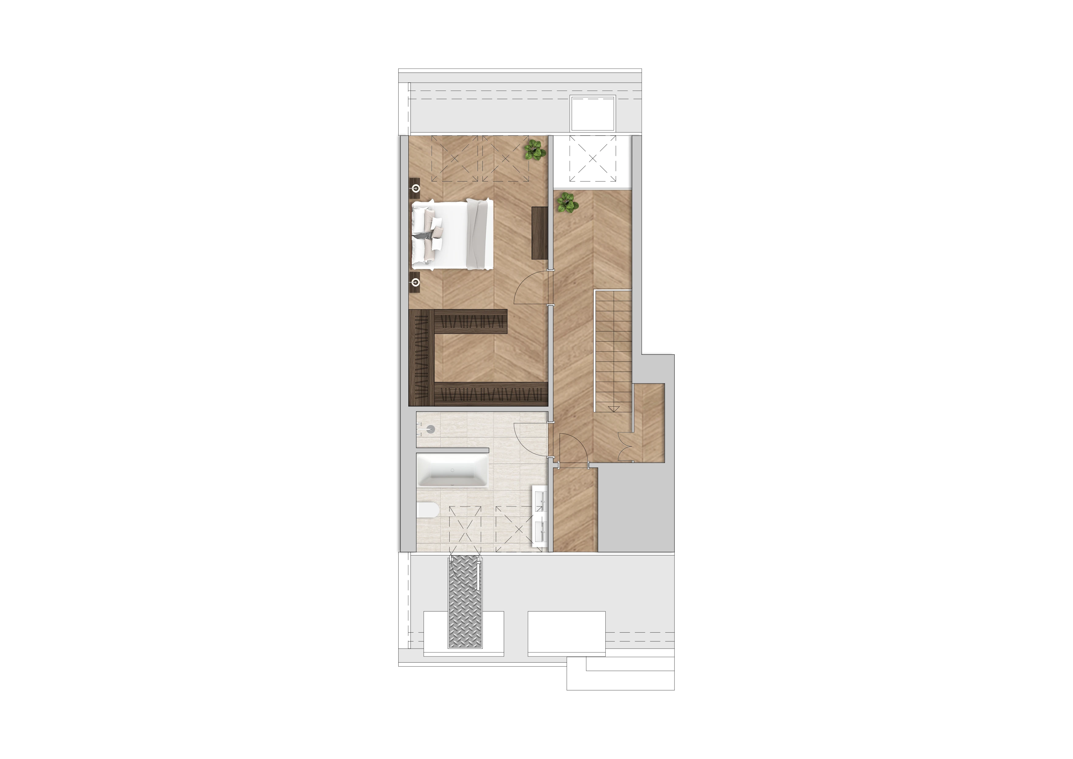 Grundriss Wohnung 1.9, Spitzboden