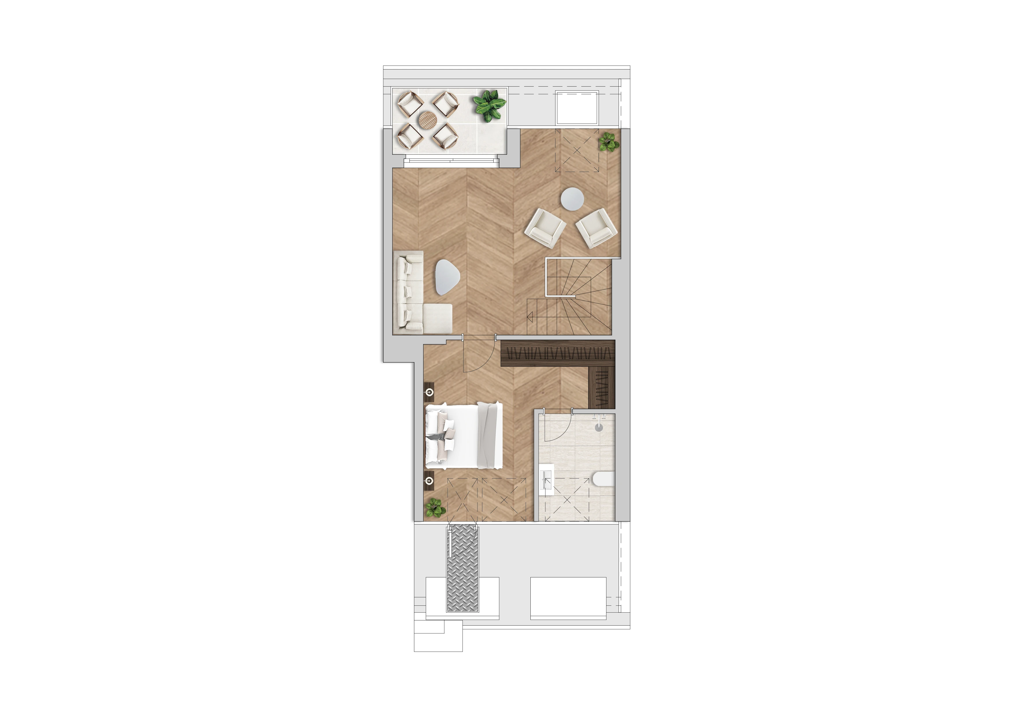Grundriss Wohnung 1.10, Spitzboden