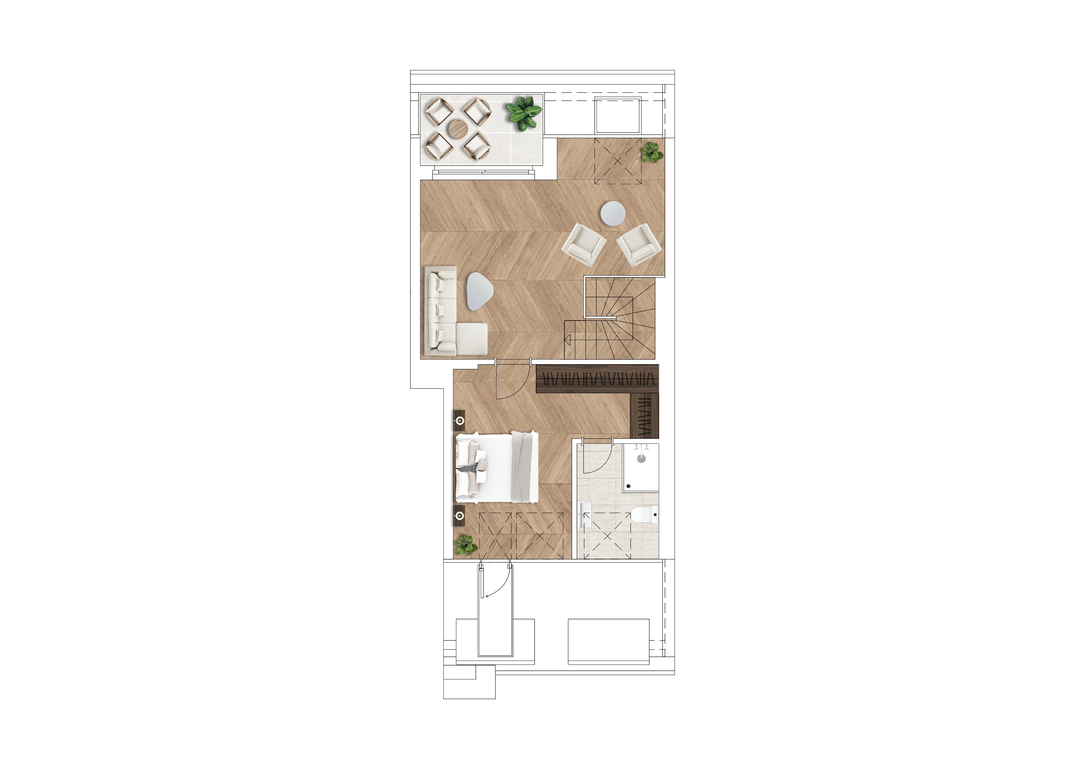 Grundriss Wohnung 1.10, Spitzboden