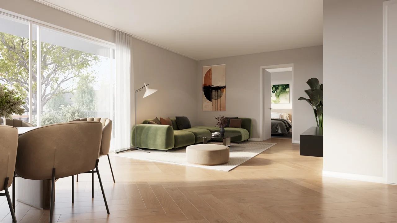 Wohnbereich · Wohnung 1.1. Visualisierung.